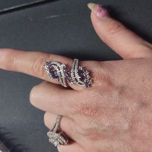 Gorgeous Amethyst and Zircon ring size 7